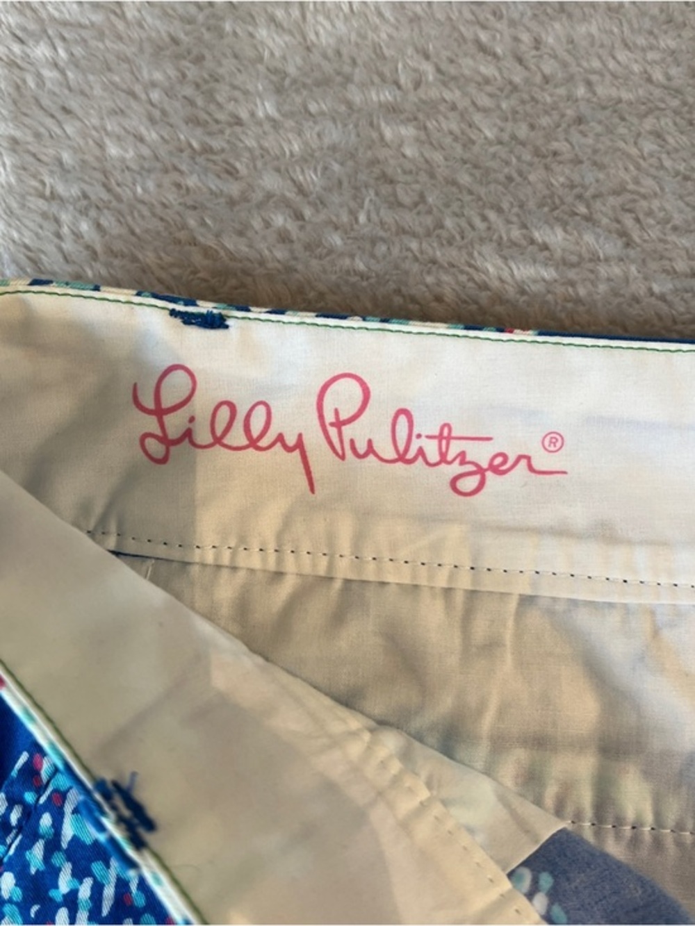Lilly Pulitzer Blue Coral & Seaweed Chipper Flat-Front‎ Shorts 6 - Picture 4 of 9